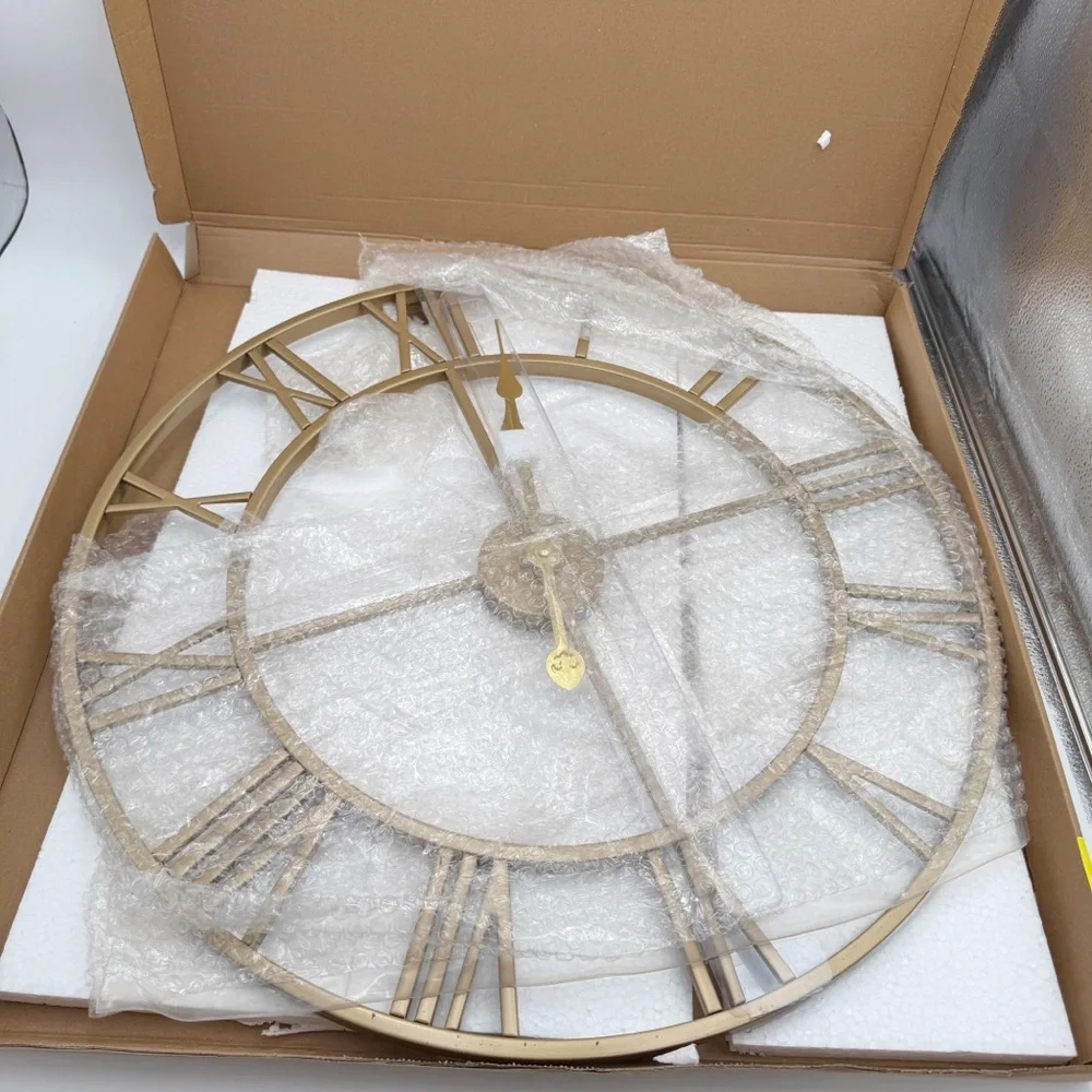 Large Wall Clock 24”Roman Numerals Clock Battery Operated Silent Non-Ticking